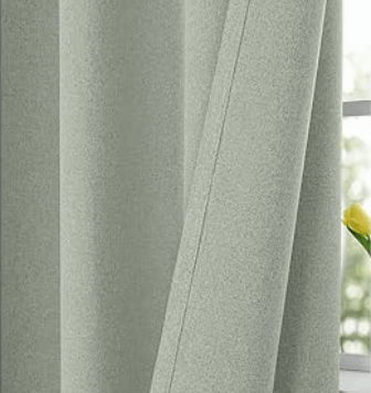 homeideas blackout sage green curtains – faux linen thermal insulated drapes for bedroom