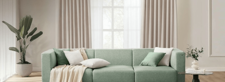 modern living room with homeideas curtains – stylish contemporary window drapes